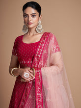 Anmol Red Heavy Georgette Embroidery with Sequins Work Lehenga